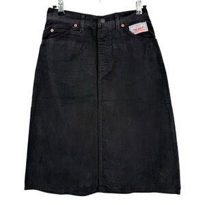 Levi's Strauss Vintage A-Line Corduroy Skirt in Washed Black Size 8 RARE 70’s